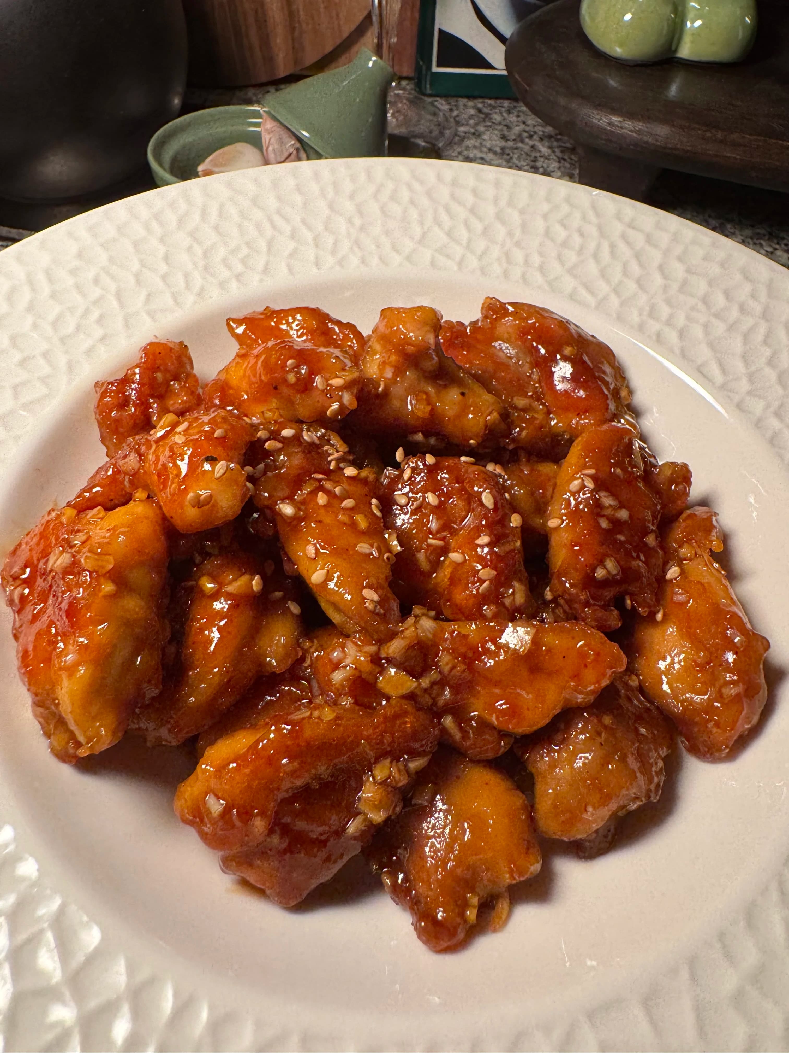 Pollo Caramelizado con Miel y Ajo