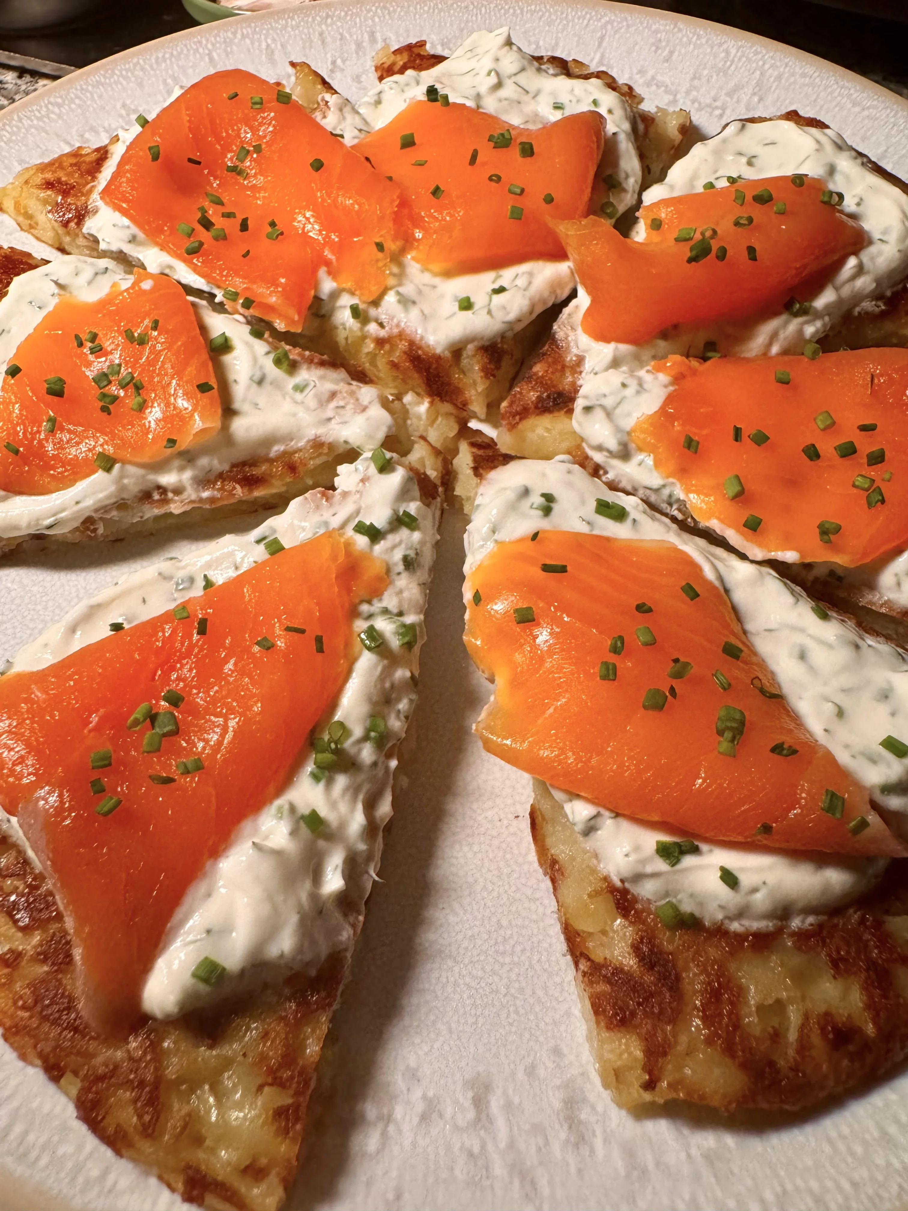 Galette de Patata con Salmón Ahumado